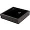Novatto Square Black Granite Vessel Sink with Chiseled Exterior and Chrome Drain NOSV-ANSQCH - alternate 4